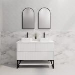 ABS RIVA FS1200D-MW BALI FLUTED FREESTANDING VANITY 1200MM DOUBLE BOWL MATTE WHITE