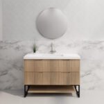 ABS RIVA FS1200-AO BALI FLUTED FREESTANDING VANITY 1200MM SINGLE BOWL AMERICAN OAK