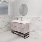 ABS RIVA FS1200-WO BALI FLUTED FREESTANDING VANITY 1200MM SINGLE BOWL WHITE OAK