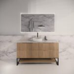 ABS RIVA FS1500-AO BALI FLUTED FREESTANDING VANITY 1500MM SINGLE BOWL AMERICAN OAK