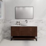 ABS RIVA FS1500-BR BALI FLUTED FREESTANDING VANITY 1500MM SINGLE BOWL BROWN OAK
