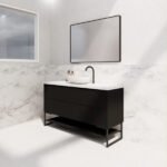 ABS RIVA FS1500-MB BALI FLUTED FREESTANDING VANITY 1500MM SINGLE BOWL MATTE BLACK