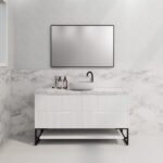 ABS RIVA FS1500-MW BALI FLUTED FREESTANDING VANITY 1500MM SINGLE BOWL MATTE WHITE