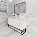 ABS RIVA FS1500-MW BALI FLUTED FREESTANDING VANITY 1500MM SINGLE BOWL MATTE WHITE