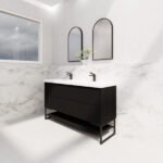 ABS RIVA FS1500D-MB BALI FLUTED FREESTANDING VANITY 1500MM DOUBLE BOWL MATTE BLACK