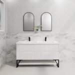 ABS RIVA FS1500D-MW BALI FLUTED FREESTANDING VANITY 1500MM DOUBLE BOWL MATTE WHITE