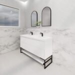 ABS RIVA FS1500D-MW BALI FLUTED FREESTANDING VANITY 1500MM DOUBLE BOWL MATTE WHITE