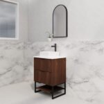 ABS RIVA FS600-BR BALI FLUTED FREESTANDING VANITY 600MM BROWN OAK