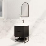 ABS RIVA FS600-MB BALI FLUTED FREESTANDING VANITY 600MM MATTE BLACK