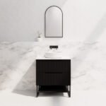 ABS RIVA FS750-MB BALI FLUTED FREESTANDING VANITY 750MM MATTE BLACK