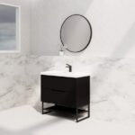 ABS RIVA FS900-MB BALI FLUTED FREESTANDING VANITY 900MM MATTE BLACK