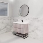 ABS RIVA FS900-WO BALI FLUTED FREESTANDING VANITY 900MM WHITE OAK