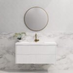 ABS RIVA WH1200-MW BALI FLUTED WALL HUNG VANITY 1200MM SINGLE BOWL MATTE WHITE