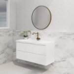 ABS RIVA WH1200-MW BALI FLUTED WALL HUNG VANITY 1200MM SINGLE BOWL MATTE WHITE
