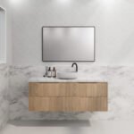ABS RIVA WH1500-AO BALI FLUTED WALL HUNG VANITY 1500MM SINGLE BOWL AMERICAN OAK