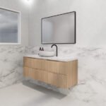 ABS RIVA WH1500-AO BALI FLUTED WALL HUNG VANITY 1500MM SINGLE BOWL AMERICAN OAK