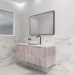 ABS RIVA WH1500-WO BALI FLUTED WALL HUNG VANITY 1500MM SINGLE BOWL WHITE OAK