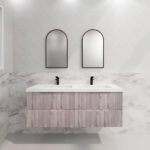 ABS RIVA WH1500-WO BALI FLUTED WALL HUNG VANITY 1500MM SINGLE BOWL WHITE OAK
