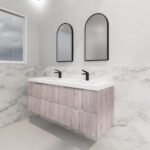 ABS RIVA WH1500-WO BALI FLUTED WALL HUNG VANITY 1500MM SINGLE BOWL WHITE OAK