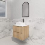 ABS RIVA WH600-AO BALI FLUTED WALL HUNG VANITY 600MM AMERICAN OAK