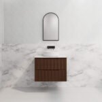 ABS RIVA WH750-BR BALI FLUTED WALL HUNG VANITY 750MM BROWN OAK