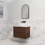 ABS RIVA WH750-BR BALI FLUTED WALL HUNG VANITY 750MM BROWN OAK