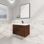 ABS RIVA WH900-BR BALI FLUTED WALL HUNG VANITY 900MM BROWN OAK