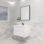 ABS RIVA WH900-MW BALI FLUTED WALL HUNG VANITY 900MM MATTE WHITE