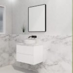 ABS RIVA WH750-MW BALI FLUTED WALL HUNG VANITY 750MM MATTE WHITE