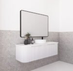 ABS RIVA WH1500-MW BERGEN CURVE FLUTED WALL HUNG VANITY 1500MM SINGLE BOWL MATTE WHITE