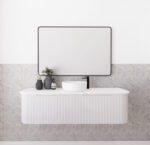 ABS RIVA WH1500-MW BERGEN CURVE FLUTED WALL HUNG VANITY 1500MM SINGLE BOWL MATTE WHITE