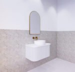ABS RIVA WH750-MW BERGEN CURVE FLUTED WALL HUNG VANITY 750MM MATTE WHITE