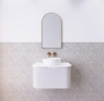 ABS RIVA WH750-MW BERGEN CURVE FLUTED WALL HUNG VANITY 750MM MATTE WHITE