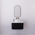 ABS RIVA WH750-MB BERGEN CURVE FLUTED WALL HUNG VANITY 750MM MATTE BLACK