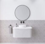 ABS RIVA WH900-MW BERGEN CURVE FLUTED WALL HUNG VANITY 900MM MATTE WHITE