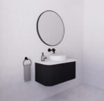 ABS RIVA WH900-MB BERGEN CURVE FLUTED WALL HUNG VANITY 900MM MATTE BLACK