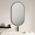 UNICASA FMO-9050-MB ALUMINUM FRAMED OVAL MIRROR 500x900MM MATTE BLACK