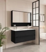 UNICASA HE-120W-BO HERA WALL HUNG VANITY 1200MM BLACK OAK