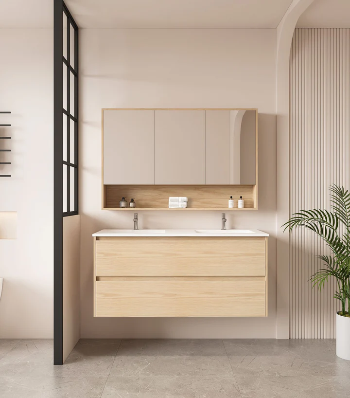 UNICASA HE-120W-TO HERA WALL HUNG VANITY 1200MM TAS OAK