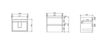UNICASA HE-60W-TO HERA WALL HUNG VANITY 600MM TAS OAK