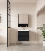 UNICASA HE-60W-BO HERA WALL HUNG VANITY 600MM BLACK OAK