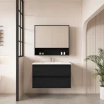 UNICASA HE-90W-BO HERA WALL HUNG VANITY 900MM BLACK OAK