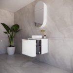 ABS RIVA 600-MW HOUSTON CURVE WALL HUNG VANITY 600MM MATTE WHITE