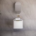 ABS RIVA 600-MW HOUSTON CURVE WALL HUNG VANITY 600MM MATTE WHITE