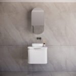 ABS RIVA 600-MW HOUSTON CURVE WALL HUNG VANITY 600MM MATTE WHITE
