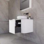 ABS RIVA 750-MW HOUSTON CURVE WALL HUNG VANITY 750MM MATTE WHITE