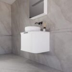 ABS RIVA 750-MW HOUSTON CURVE WALL HUNG VANITY 750MM MATTE WHITE