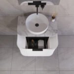 ABS RIVA 750-MW HOUSTON CURVE WALL HUNG VANITY 750MM MATTE WHITE