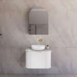 ABS RIVA 750-MW HOUSTON CURVE WALL HUNG VANITY 750MM MATTE WHITE