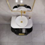 ABS RIVA 750-MB HOUSTON CURVE WALL HUNG VANITY 750MM MATTE BLACK